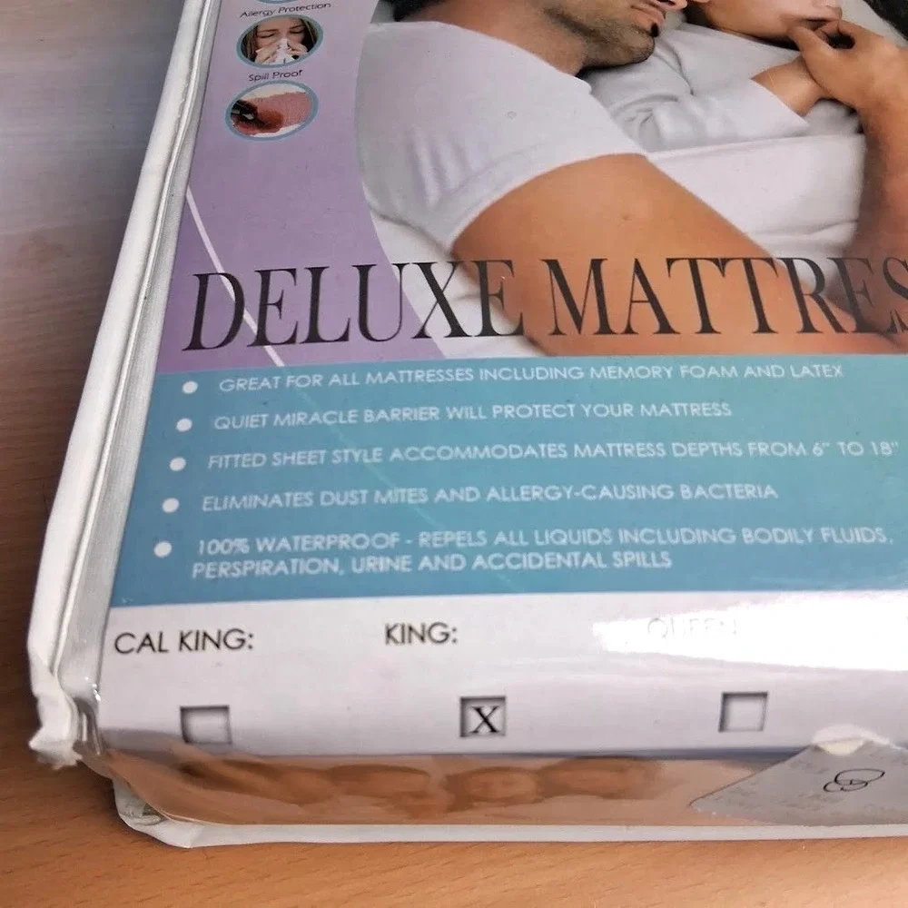 Bed Lock Deluxe Mattress Protector King Size Waterproof White Allergy Protection